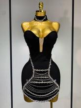 Sparkly Rhinestones Chain Bodycon Strapless Mini Bandage Dress 2025 Women Backless Luxury Birthday Evening Party Club Dresses
